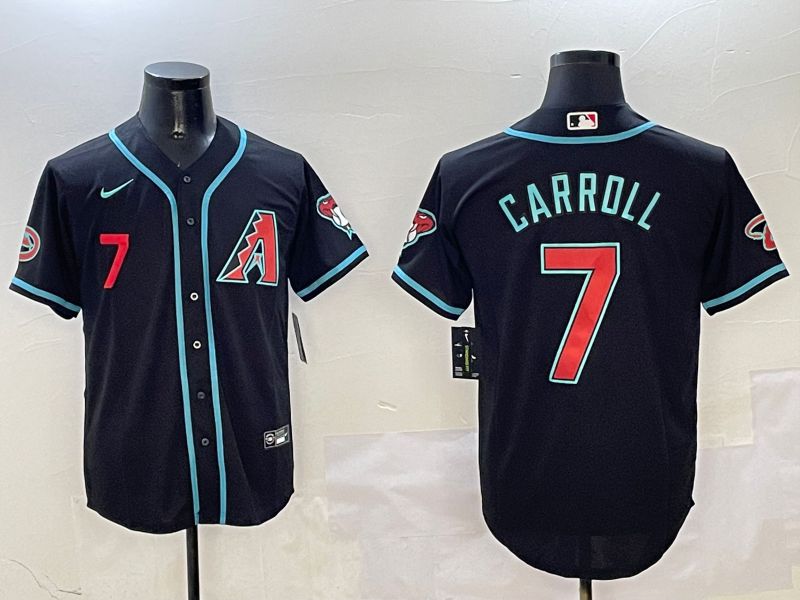 Men Arizona Diamondback #7 Carroll Black Game 2025 Nike MLB Jersey style 12->arizona diamondback->MLB Jersey